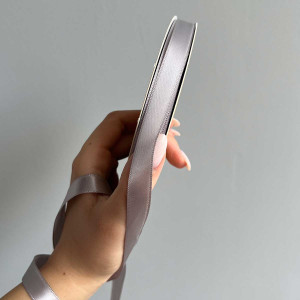 Лента атлас Ding Xin 1 см * 90 м - #1010 Серебряный. Photo 3